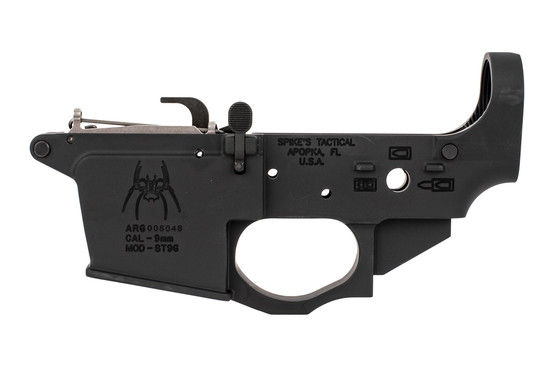 Spike's Tactical Spider 9mm PCC Lower has bullet pictogram selector markings